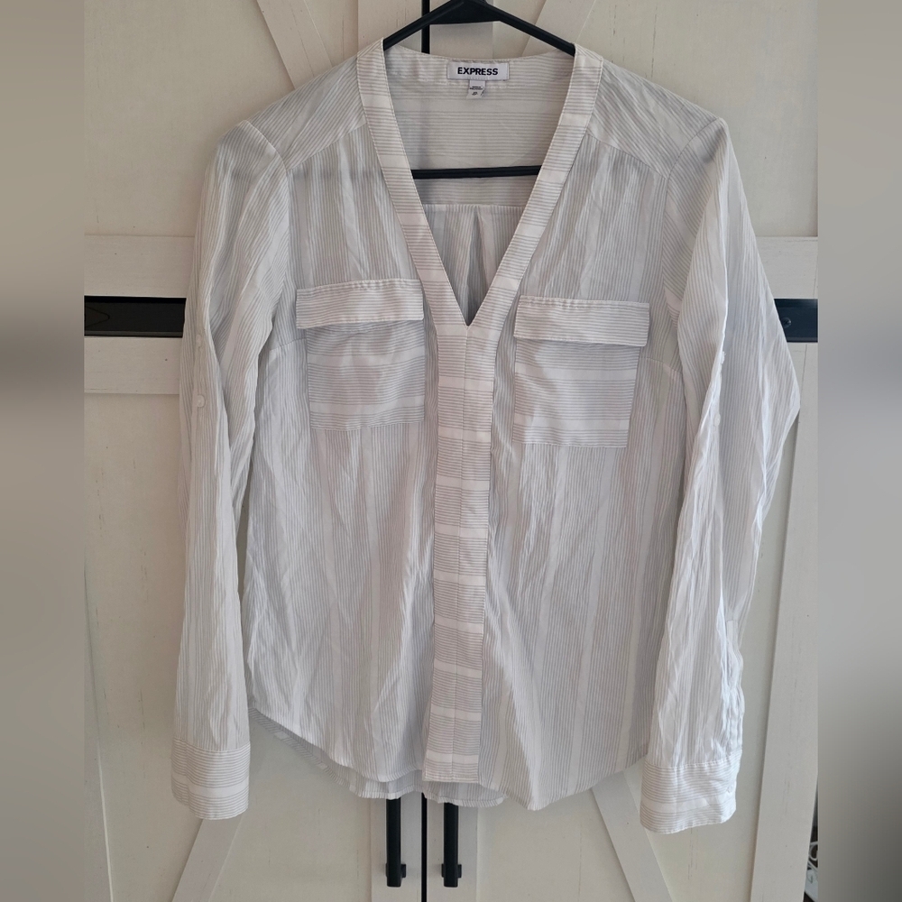 Striped V-Neck Blouse